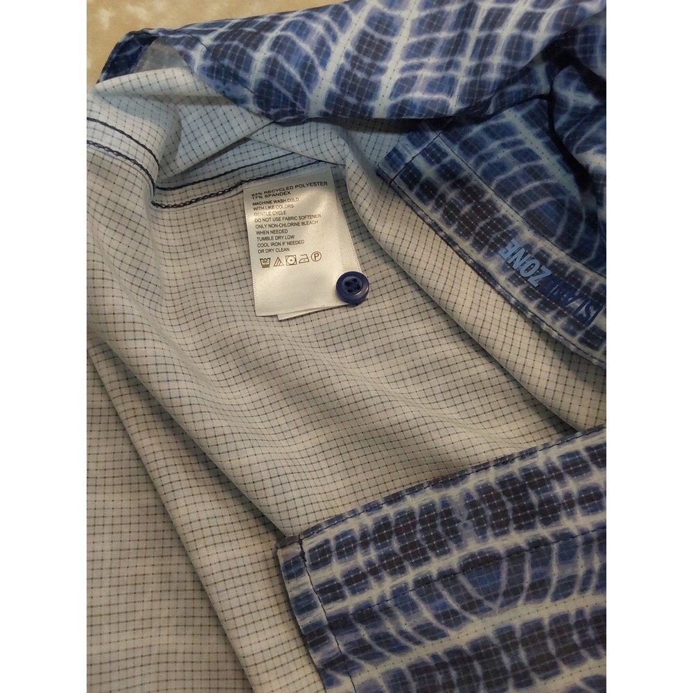 Tommy Bahama IslandZone Shirt Mens Large Blue Geometric Button Up Stretch Casual - Picture 11 of 14